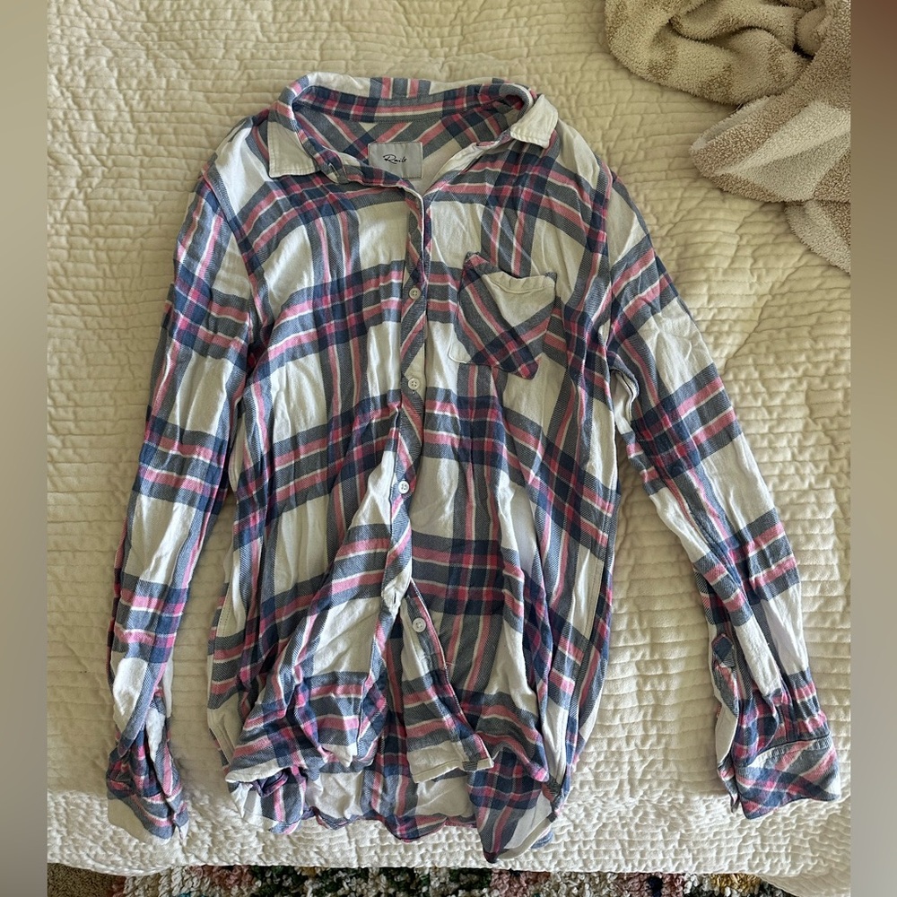 Plaid Button-Up Shirt